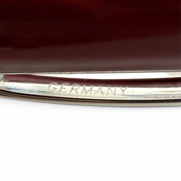 美品□Cartier カルティエ ペン先18K Mニブ トリニティ ドゥ カルティエ キャップ式 万年筆 ステーショナリー ボルドー ドイツ製 メンズ