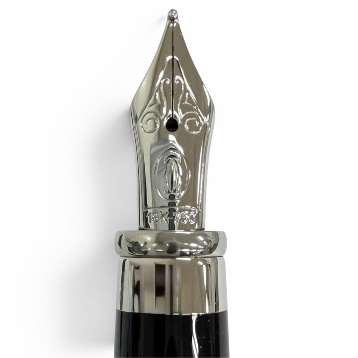 美品□Cartier カルティエ ペン先18K Mニブ トリニティ ドゥ カルティエ キャップ式 万年筆 ステーショナリー ボルドー ドイツ製 メンズ