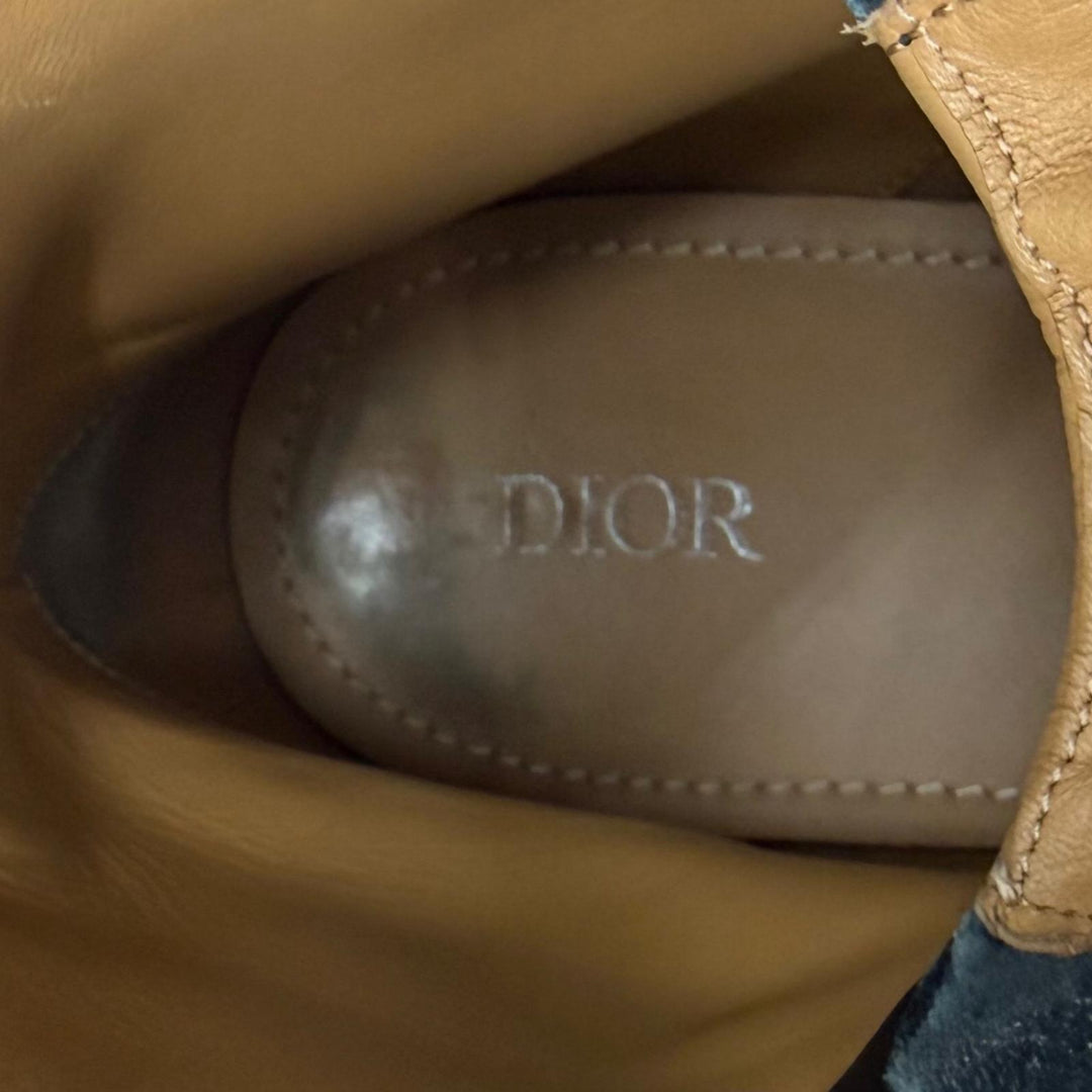 美品▼DIOR ディオール オム BUFFALO LACE-UP BOOTS レザー オブリーク レースアップ ブーツ ブラック 41 イタリア製 メンズ