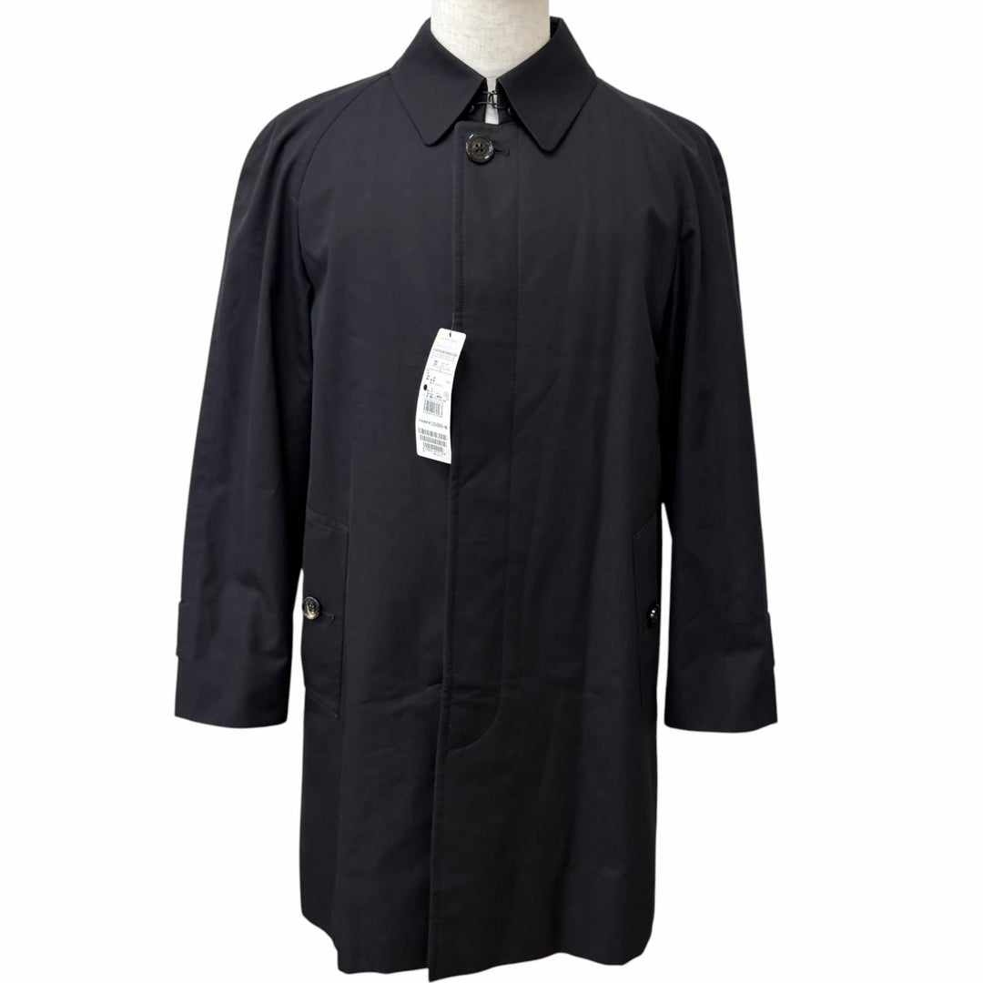 極美品□BURBERRY LONDON バーバリーロンドン 裏ノバチェック柄 ライナー付き ステンカラーコート ブラック M 日本製 正規品 メンズ