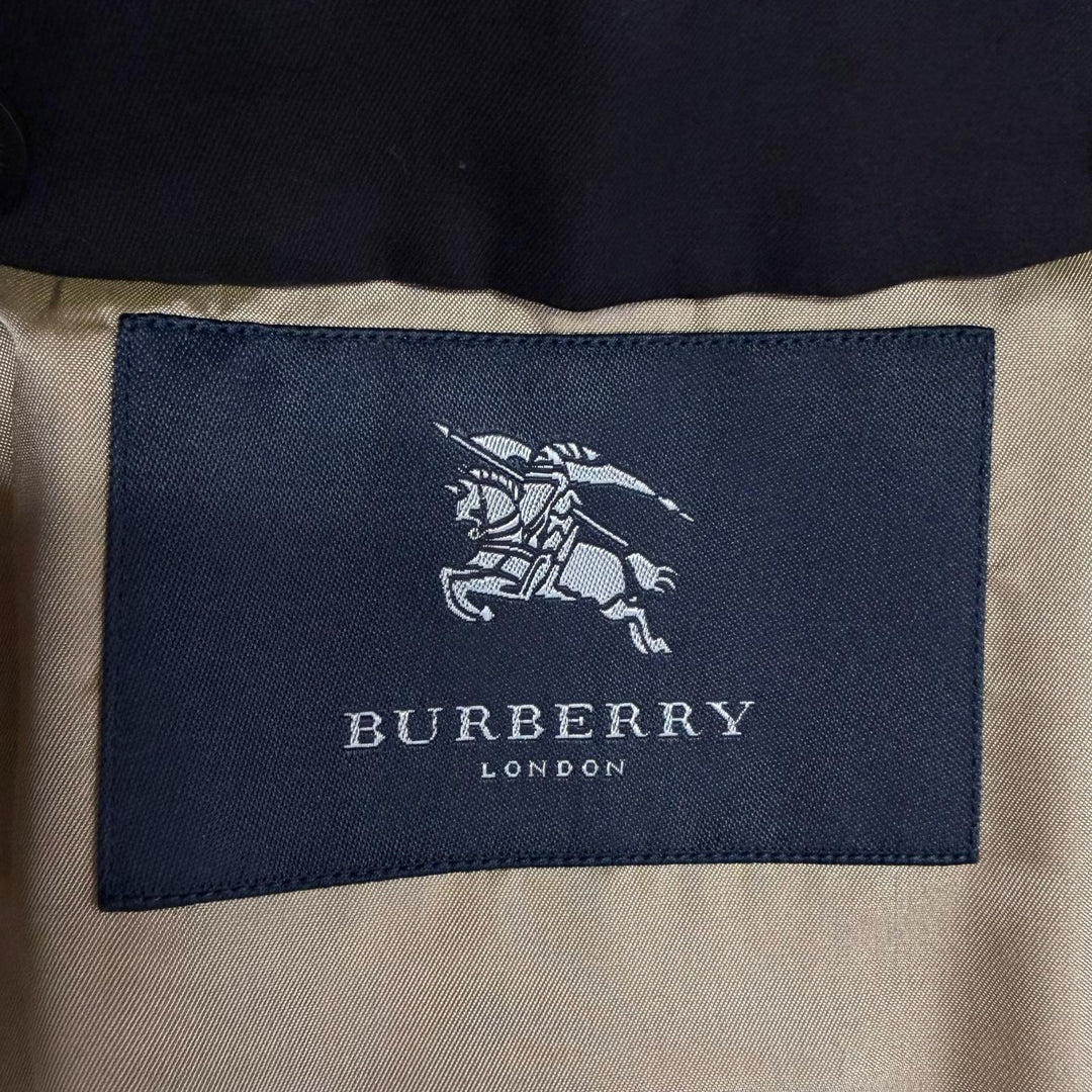 極美品□BURBERRY LONDON バーバリーロンドン 裏ノバチェック柄 ライナー付き ステンカラーコート ブラック M 日本製 正規品 メンズ