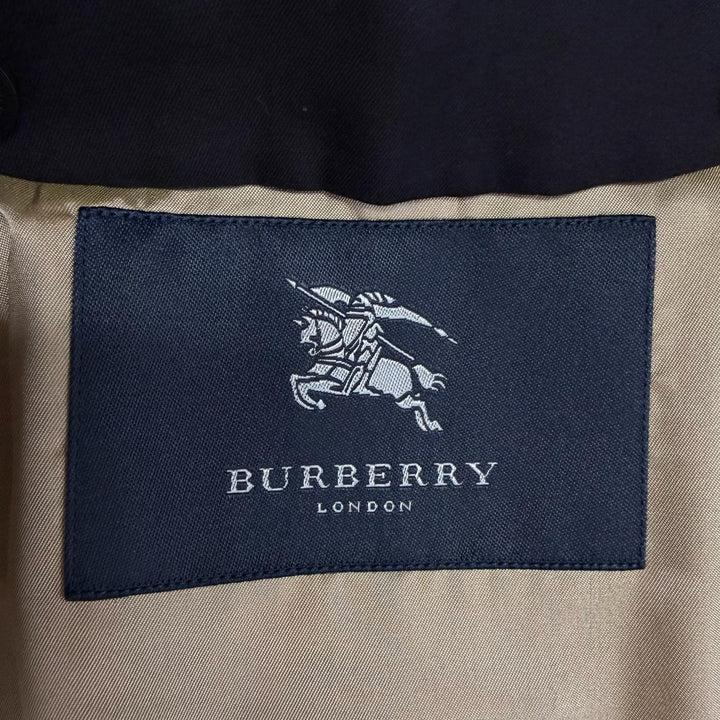 極美品□BURBERRY LONDON バーバリーロンドン 裏ノバチェック柄 ライナー付き ステンカラーコート ブラック M 日本製 正規品 メンズ