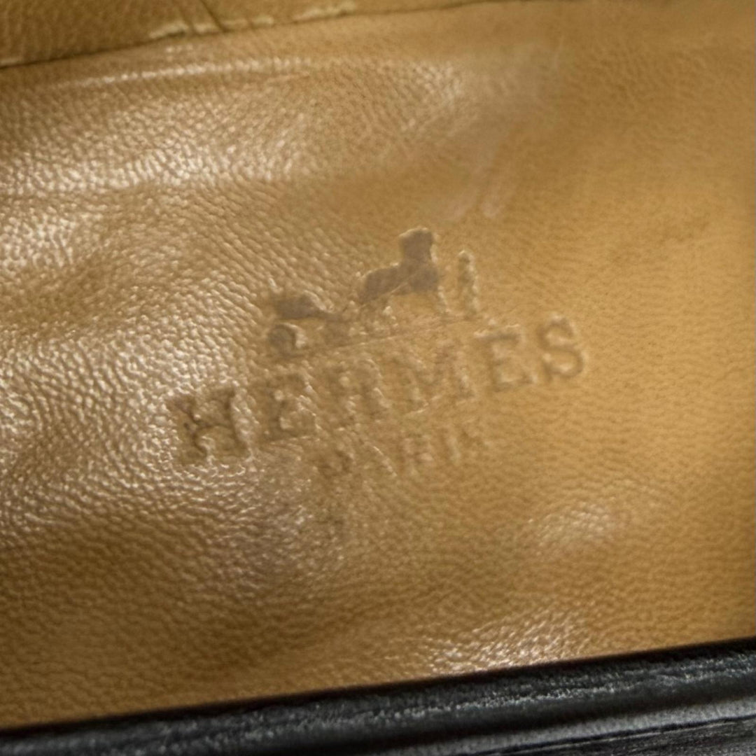 美品☆HERMES エルメス コンスタンス ゴールド金具 Hロゴ金具 レザー ヒールローファー パンプス ブラック 35.5 イタリア製 レディース