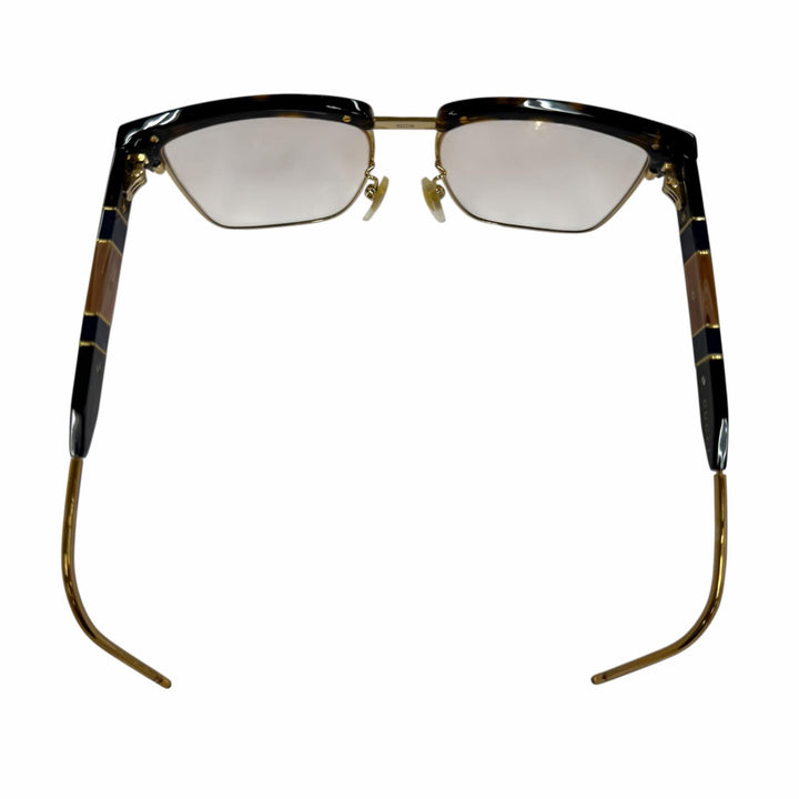 美品▼GUCCI グッチ GG0605O ロゴ べっ甲柄 グラデーションレンズ スクエア アイウェア サングラス 52□16-145 度入り メンズ 保存袋付き