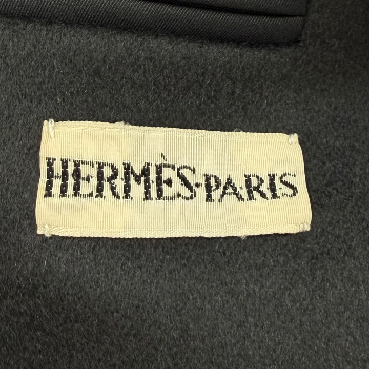 極美品★HERMES エルメス ヴィンテージ マルジェラ期 Hロゴボタン カシミヤ テーラードジャケット チャコールグレー 38 仏製 正規品
