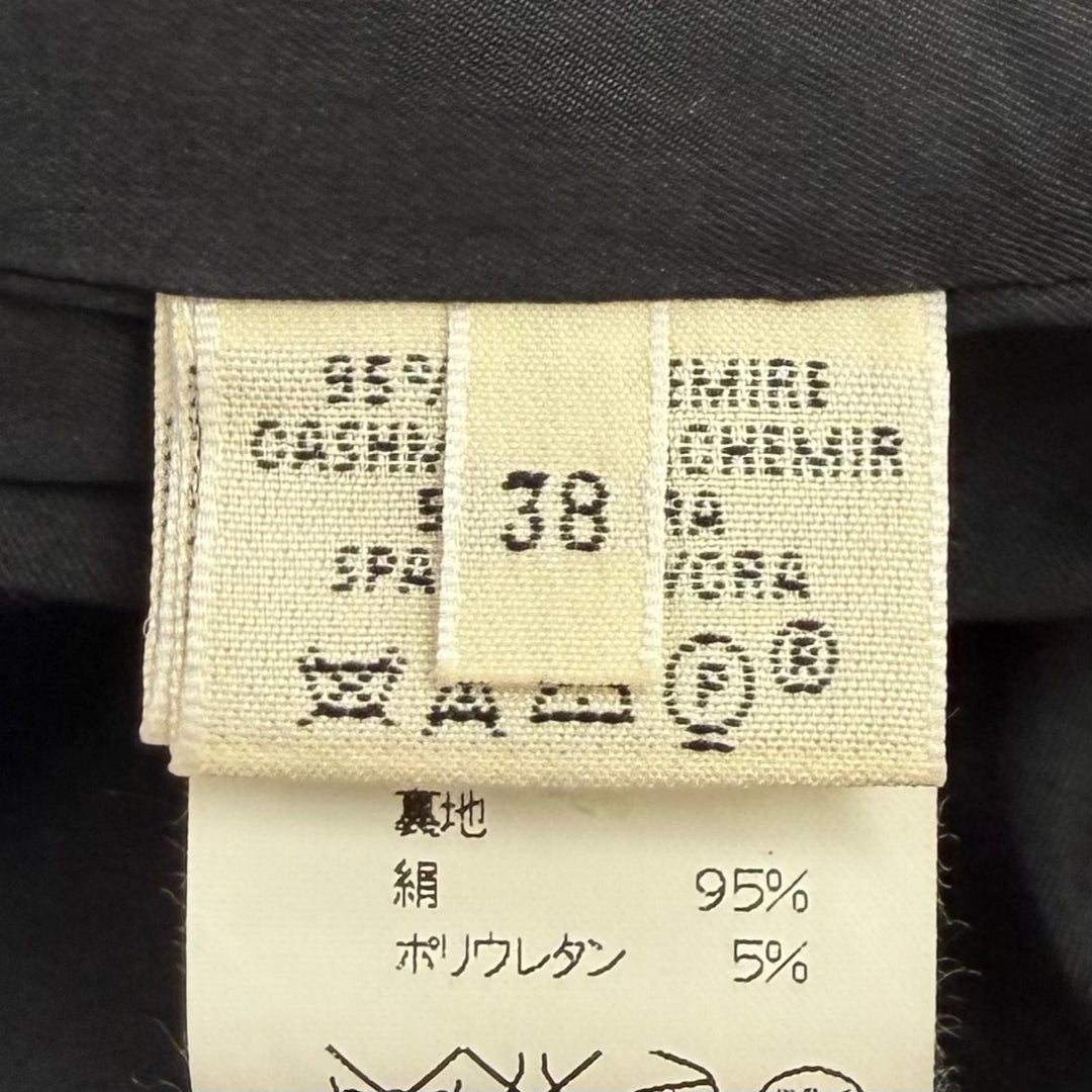 極美品★HERMES エルメス ヴィンテージ マルジェラ期 Hロゴボタン カシミヤ テーラードジャケット チャコールグレー 38 仏製 正規品