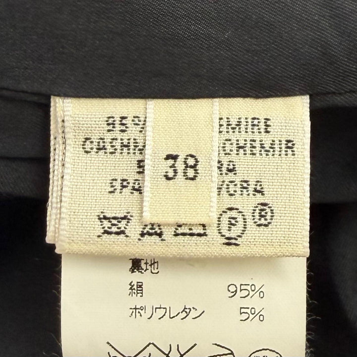 極美品★HERMES エルメス ヴィンテージ マルジェラ期 Hロゴボタン カシミヤ テーラードジャケット チャコールグレー 38 仏製 正規品