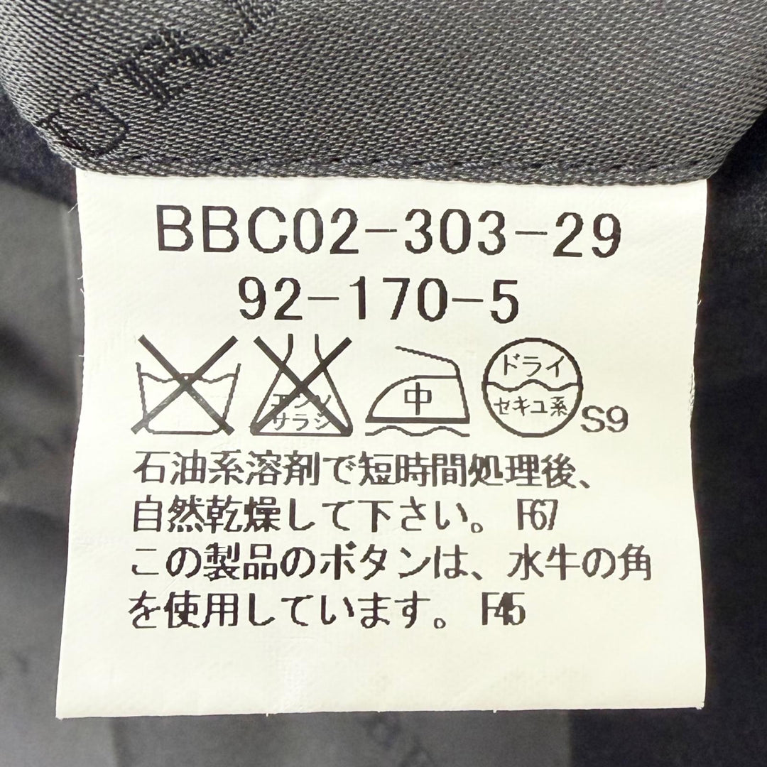 美品□BURBERRY LONDON バーバリーロンドン カシミヤ シルク フライフロント ステンカラーコート ブラック 92-170-5 日本製 正規品