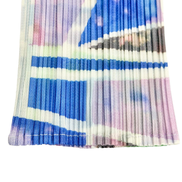極美品△PLEATS PLEASE プリーツプリーズ イッセイミヤケ 23SS PP31JO723 総柄デザイン ボタンレス カーディガン マルチカラー 3 正規品
