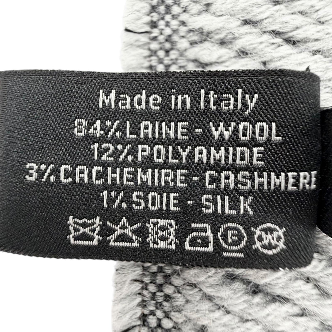 未使用品◇CHANEL シャネル ウール カシミヤ混 ココマーク フリンジ付き マフラー ショール ストール グレー イタリア製 レディース