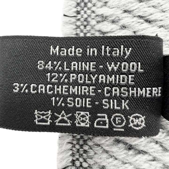 未使用品◇CHANEL シャネル ウール カシミヤ混 ココマーク フリンジ付き マフラー ショール ストール グレー イタリア製 レディース