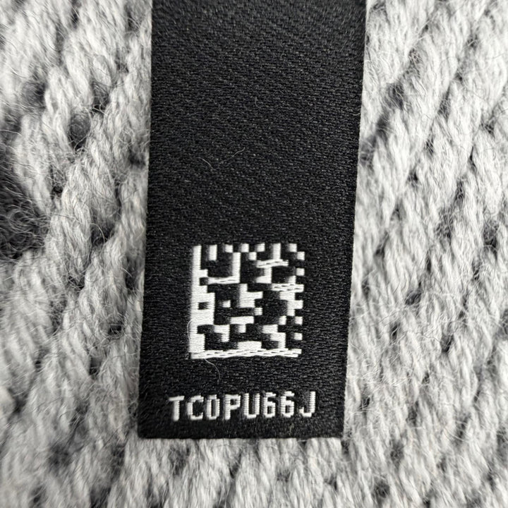 未使用品◇CHANEL シャネル ウール カシミヤ混 ココマーク フリンジ付き マフラー ショール ストール グレー イタリア製 レディース