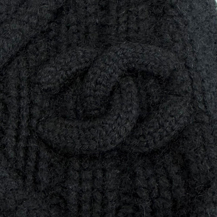 美品★CHANEL シャネル 18B カシミヤ100％ ココマーク ニットキャップ ビーニー 帽子 ブラック 英国製 レディース