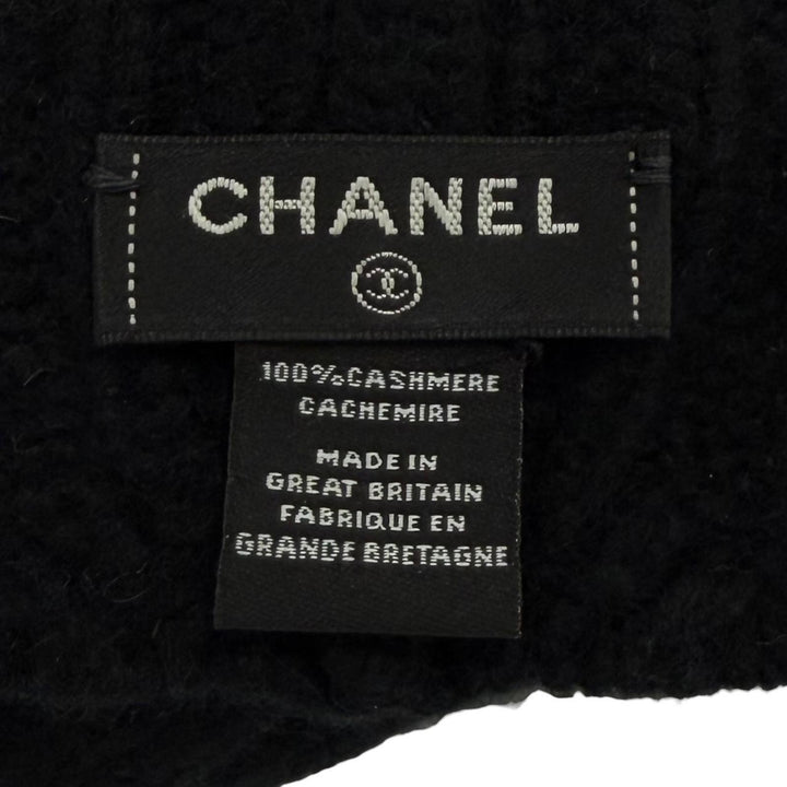 美品★CHANEL シャネル 18B カシミヤ100％ ココマーク ニットキャップ ビーニー 帽子 ブラック 英国製 レディース