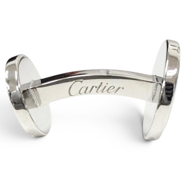 極美品□Cartier カルティエ サントス ドゥ カルティエ AG925 カフスボタン カフリンクス シルバー イタリア製 重量9.2g メンズ 箱付き