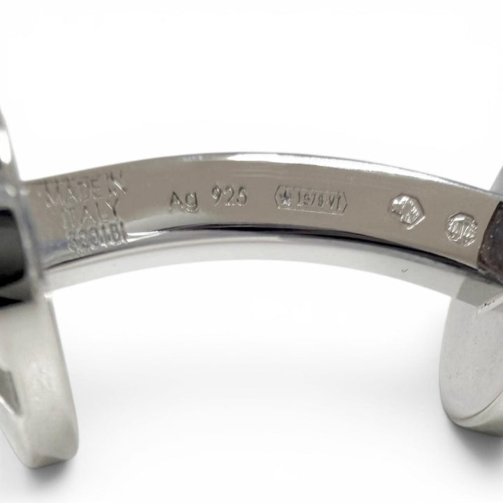 極美品□Cartier カルティエ サントス ドゥ カルティエ AG925 カフスボタン カフリンクス シルバー イタリア製 重量9.2g メンズ 箱付き