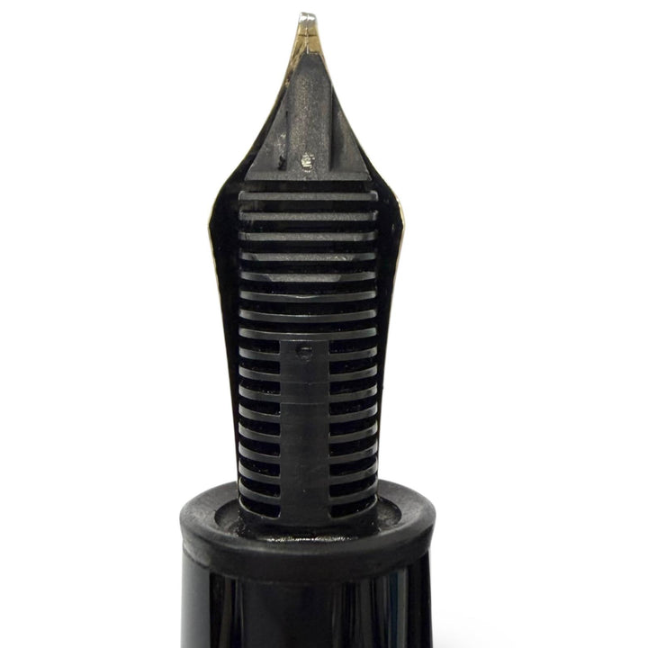 美品□MONTBLANC モンブラン マイスターシュテュック 149 ペン先18K OMニブ キャップ式 希少 万年筆 ブラック ゴールド ドイツ製 メンズ