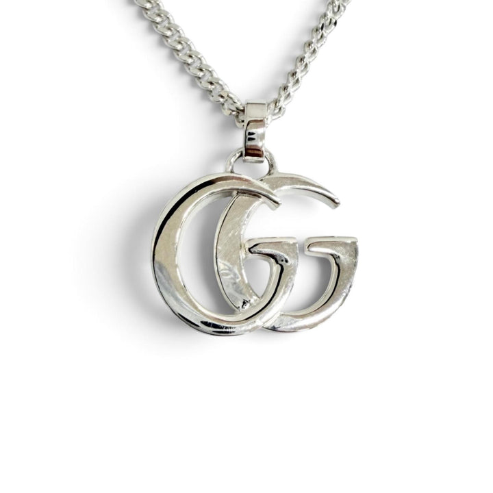 極美品△GUCCI グッチ 814914 ダブルG ペンダント ネックレス AG925 現行品 全長約55cm シルバー イタリア製 重量13.0g 箱・保存袋付き
