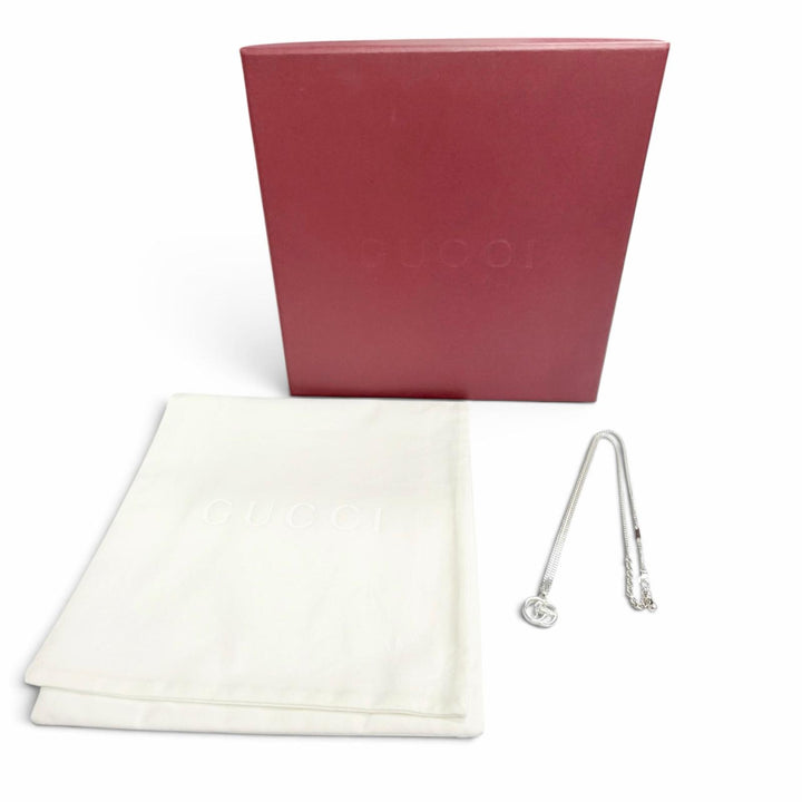 極美品△GUCCI グッチ 814914 ダブルG ペンダント ネックレス AG925 現行品 全長約55cm シルバー イタリア製 重量13.0g 箱・保存袋付き