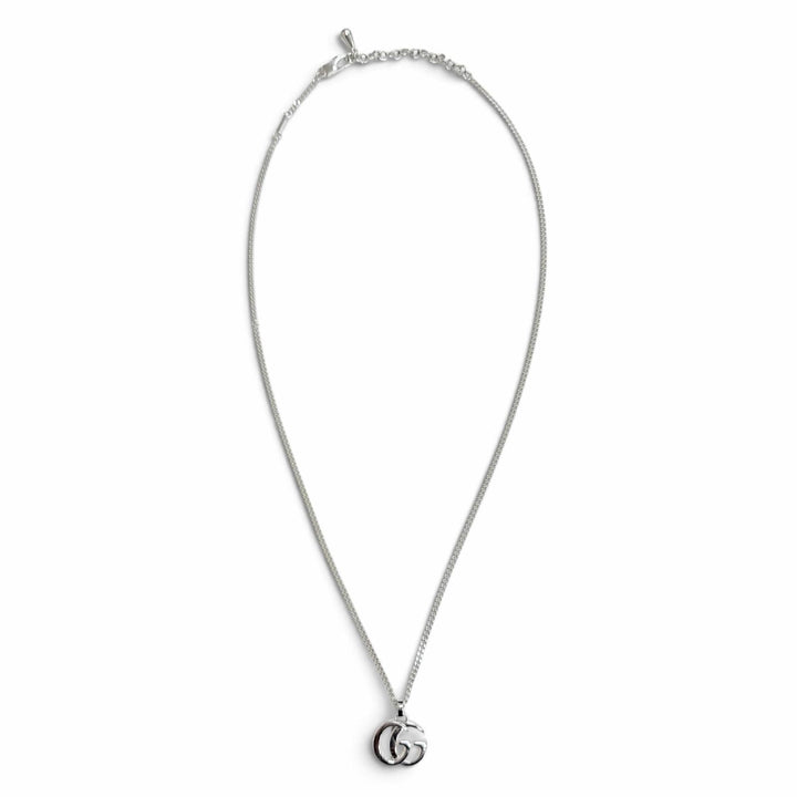 極美品△GUCCI グッチ 814914 ダブルG ペンダント ネックレス AG925 現行品 全長約55cm シルバー イタリア製 重量13.0g 箱・保存袋付き