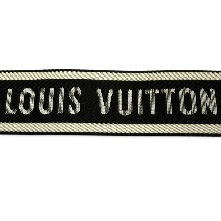 極美品▼LOUIS VUITTON ルイヴィトン J02496 ファブリック レザー ロゴ ショルダーストラップ ブラック シルバー金具 フランス製 メンズ