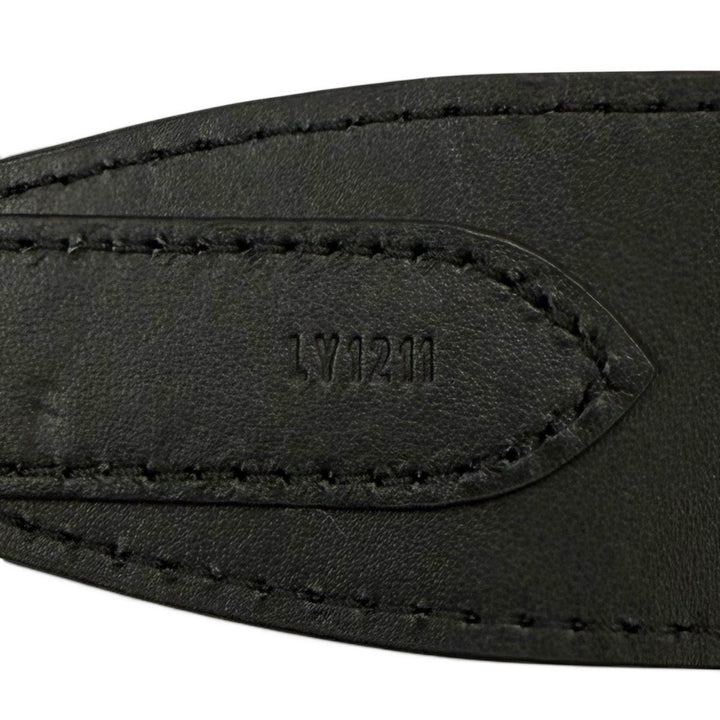 極美品▼LOUIS VUITTON ルイヴィトン J02496 ファブリック レザー ロゴ ショルダーストラップ ブラック シルバー金具 フランス製 メンズ