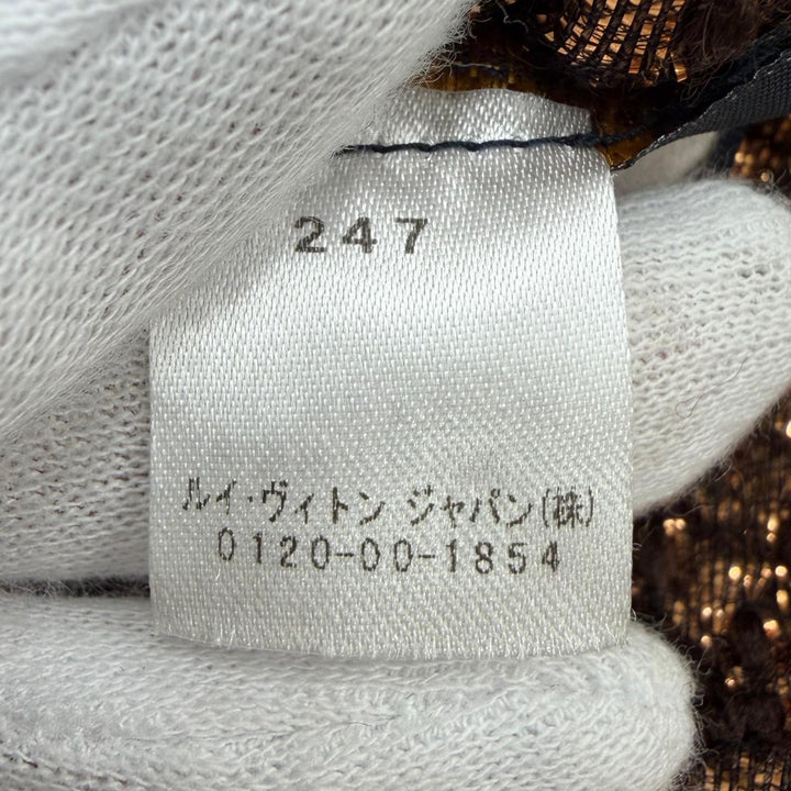 美品☆LOUIS VUITTON ルイヴィトン M71383 エシャルプ ロゴマニア シャイン ウール シルク マロン フリンジ付 マフラー 伊製 正規品