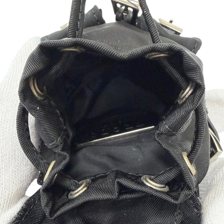 極美品□PRADA プラダ 2TT205 トライアングルロゴ リュックサックモチーフ バッグチャーム ストラップ ブラック イタリア製 メンズ 箱付