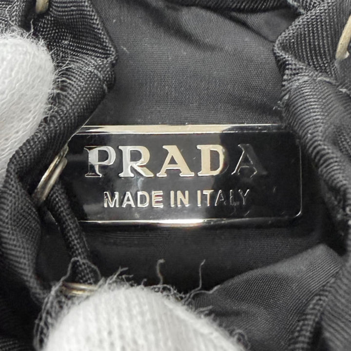 極美品□PRADA プラダ 2TT205 トライアングルロゴ リュックサックモチーフ バッグチャーム ストラップ ブラック イタリア製 メンズ 箱付