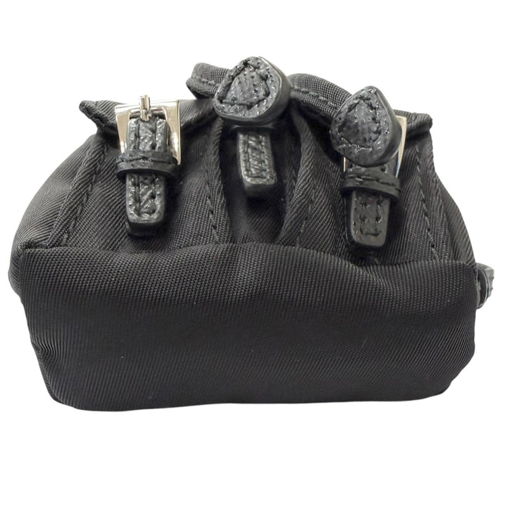 極美品□PRADA プラダ 2TT205 トライアングルロゴ リュックサックモチーフ バッグチャーム ストラップ ブラック イタリア製 メンズ 箱付