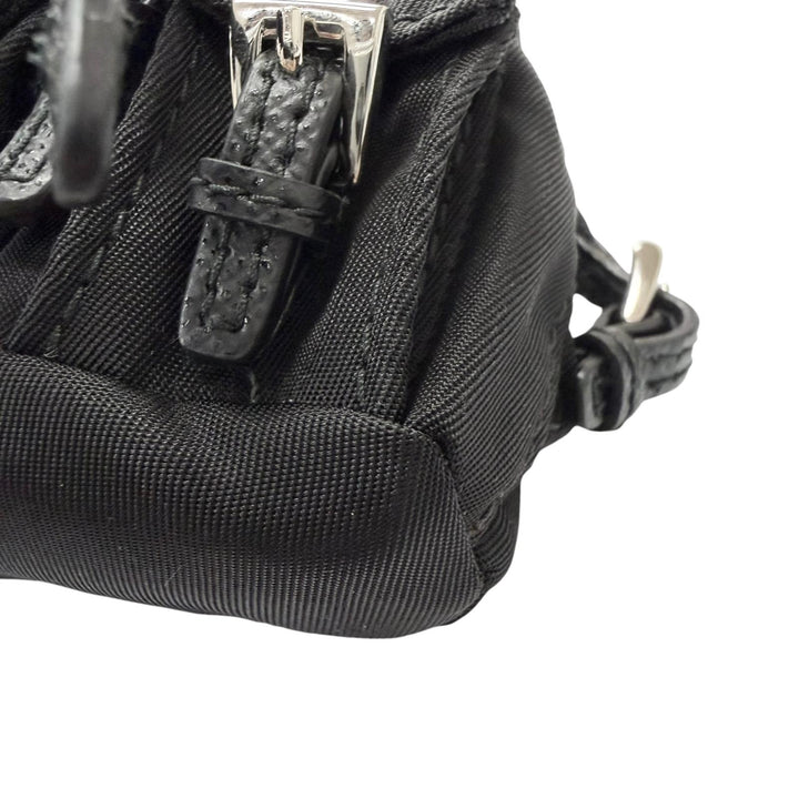 極美品□PRADA プラダ 2TT205 トライアングルロゴ リュックサックモチーフ バッグチャーム ストラップ ブラック イタリア製 メンズ 箱付