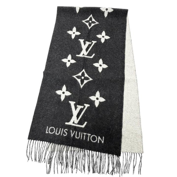 極美品□LOUIS VUITTON ルイヴィトン 2023年製 M71040 エシャルプ・レイキャビック カシミヤ100％ マフラー ブラック イタリア製 正規品