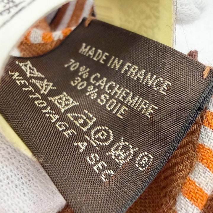 未使用△HERMES エルメス H244170S08 LES ROUES DE PHAETON 四輪馬車の車輪 カシミヤ シルク キャラメル グリシネ ノワール カレジェアン