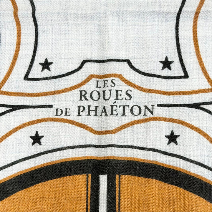 未使用△HERMES エルメス H244170S08 LES ROUES DE PHAETON 四輪馬車の車輪 カシミヤ シルク キャラメル グリシネ ノワール カレジェアン