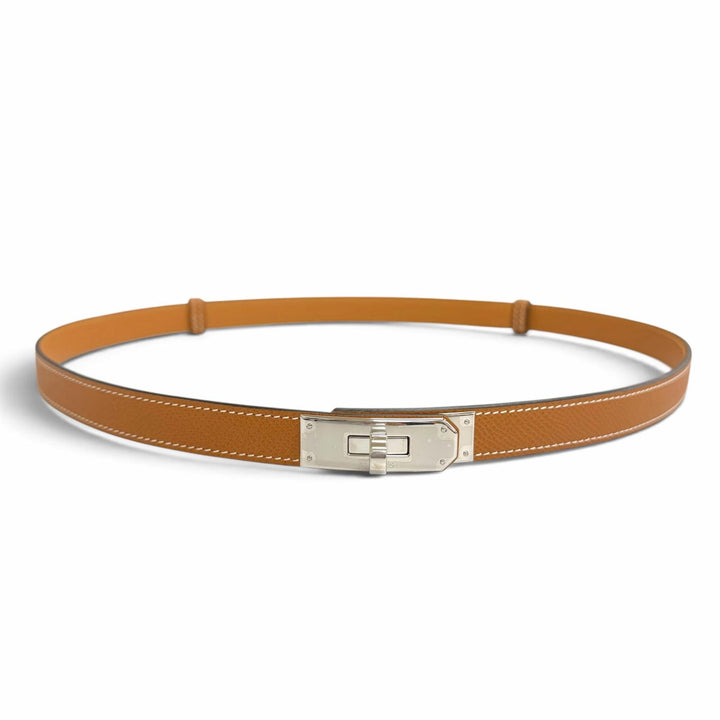未使用品△HERMES エルメス ケリー 18 ベルト ヴォーエプソン ゴールド シルバー金具 Z刻印 フランス製 レディース 箱付き オススメ◎