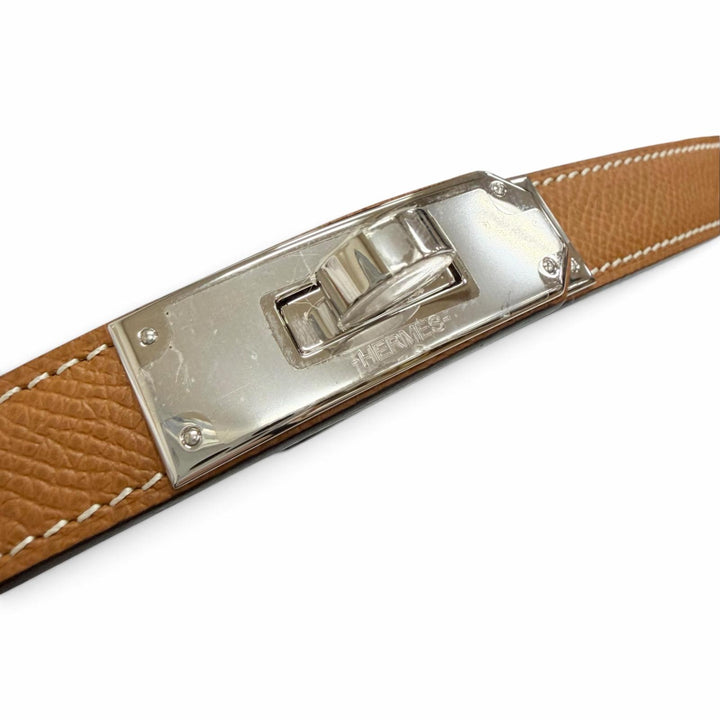 未使用品△HERMES エルメス ケリー 18 ベルト ヴォーエプソン ゴールド シルバー金具 Z刻印 フランス製 レディース 箱付き オススメ◎
