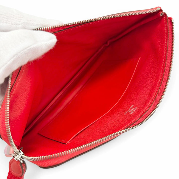 未使用品△HERMES エルメス カレポケットロング レインボーラブ ヴォースイフト ルージュクー アルザン ポーチ Z刻印 定価334400円 袋付