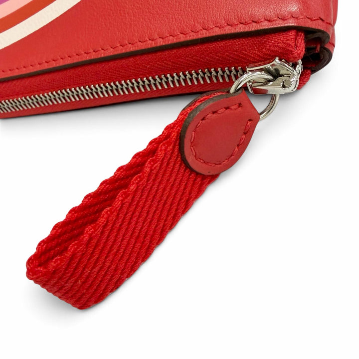 未使用品△HERMES エルメス カレポケットロング レインボーラブ ヴォースイフト ルージュクー アルザン ポーチ Z刻印 定価334400円 袋付