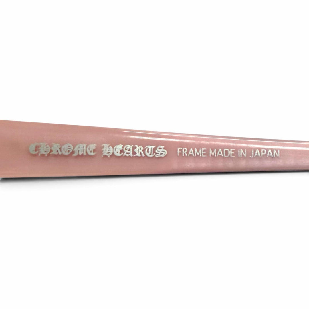 極美品△CHROME HEARTS クロムハーツ EDITH 925 メガネ 眼鏡 アイウェア ブラウン ピンク シルバー金具 デモレンズ 日本製 レディース