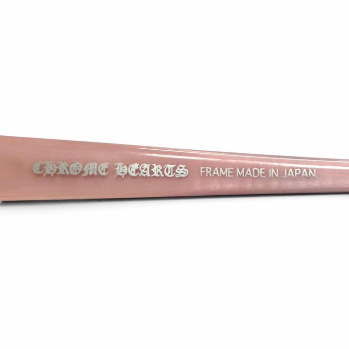 極美品△CHROME HEARTS クロムハーツ EDITH 925 メガネ 眼鏡 アイウェア ブラウン ピンク シルバー金具 デモレンズ 日本製 レディース