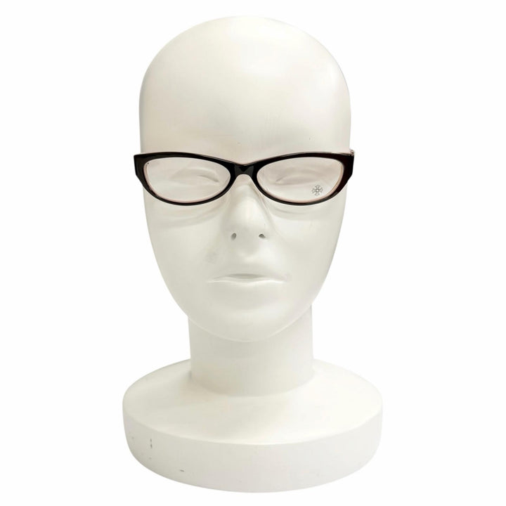 極美品△CHROME HEARTS クロムハーツ EDITH 925 メガネ 眼鏡 アイウェア ブラウン ピンク シルバー金具 デモレンズ 日本製 レディース