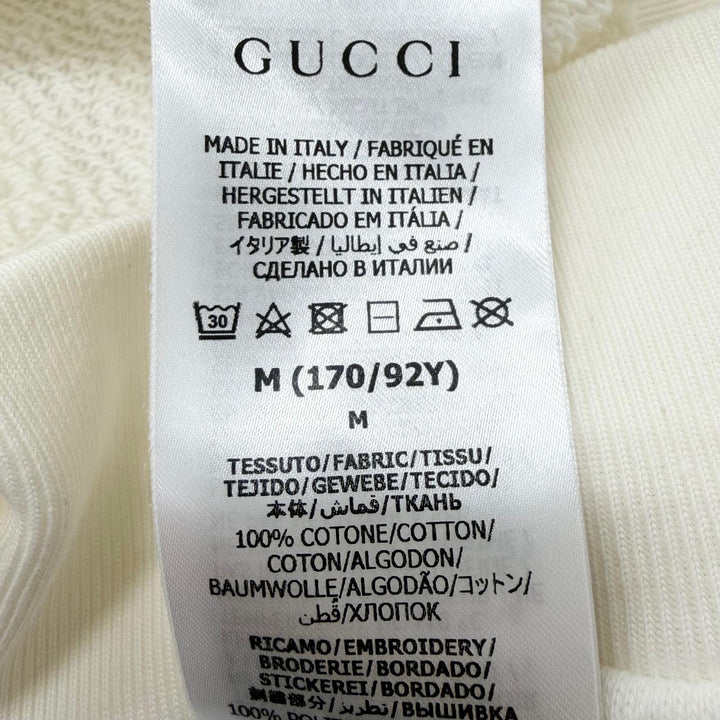 極美品□GUCCI adidas グッチ アディダス 717427 トレフォイル アーチロゴ プルオーバーパーカー フーディー アイボリー M 伊製 正規品