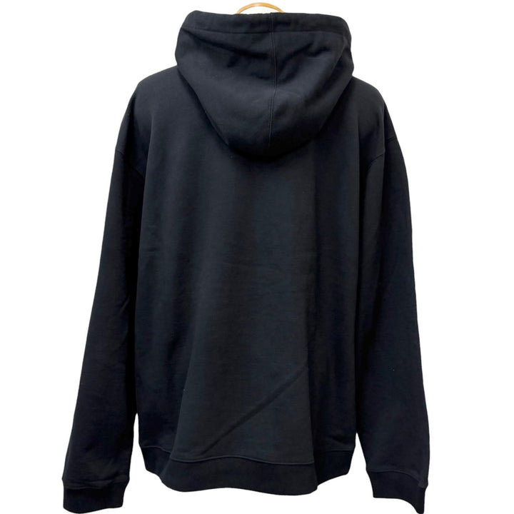 極美品□GUCCI グッチ 22SS 681210 コットン100％ ロゴプリント プルオーバーパーカー フーディー ブラック XXL イタリア製 正規品