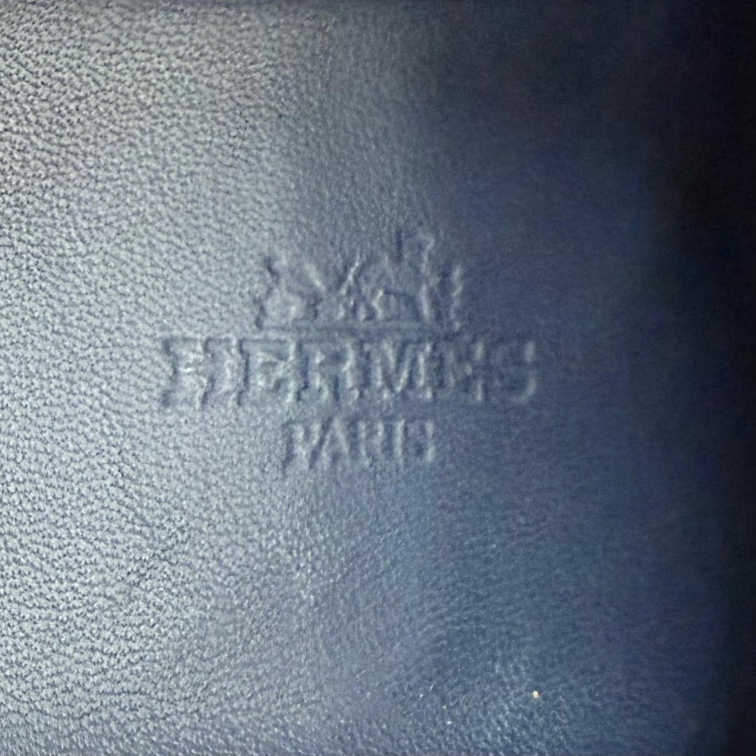 美品▼HERMES エルメス Addict アディクト レザー Hモチーフ レースアップ ローカットスニーカー ネイビー 42.5 イタリア製 メンズ