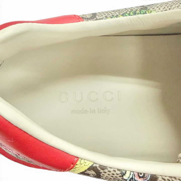 未使用品△GUCCI YUKO HIGUCHI グッチ ヒグチユウコ 463091 GGスプリームキャンバス レザー ベルクロ ローカットスニーカー レッド 34