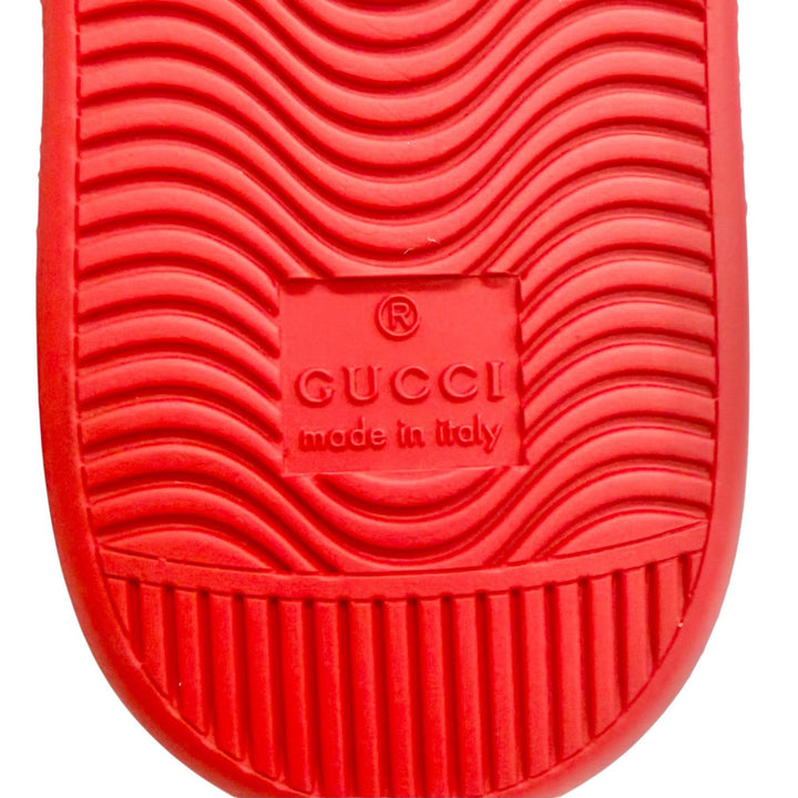 未使用品△GUCCI YUKO HIGUCHI グッチ ヒグチユウコ 463091 GGスプリームキャンバス レザー ベルクロ ローカットスニーカー レッド 34