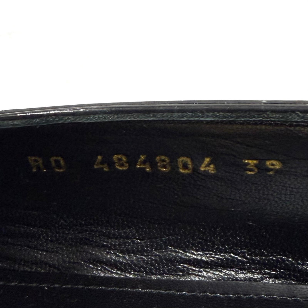 極美品★SAINT LAURENT PARIS サンローランパリ 484804 YSLロゴ パテントレザー ローファー ブラック ゴールド金具 39 箱・保存袋付き
