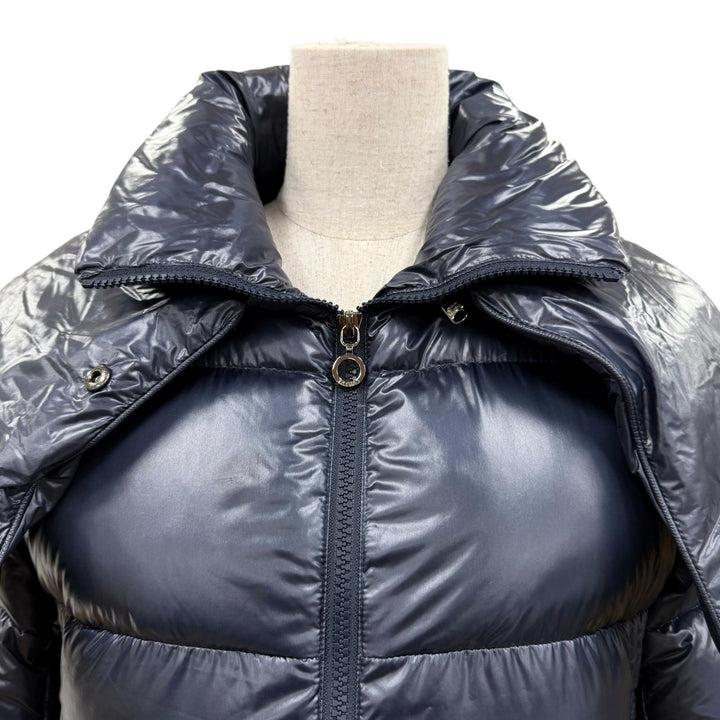 美品☆TATRAS タトラス LTK20A4217 LENA レナ フード付 ロゴ ZIP UP ダウンジャケット ネイビー 03 正規品 レディース