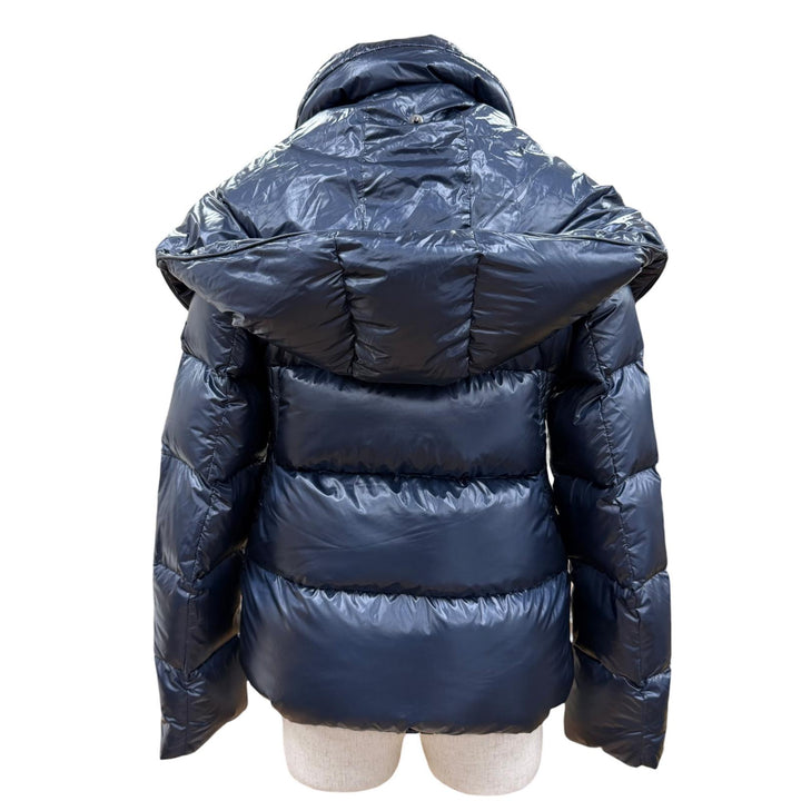 美品☆TATRAS タトラス LTK20A4217 LENA レナ フード付 ロゴ ZIP UP ダウンジャケット ネイビー 03 正規品 レディース
