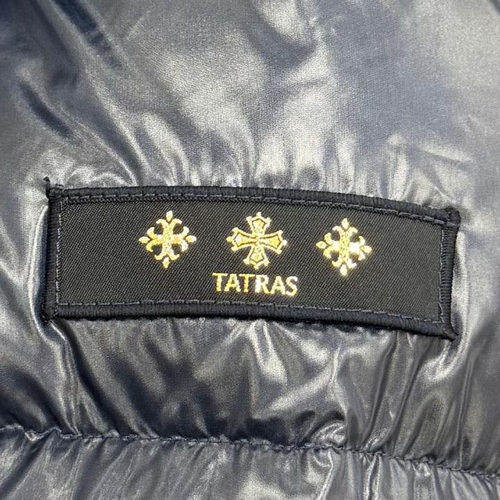 美品☆TATRAS タトラス LTK20A4217 LENA レナ フード付 ロゴ ZIP UP ダウンジャケット ネイビー 03 正規品 レディース